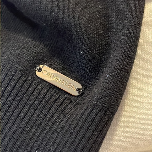 CALVIN KLEIN Sweater Lightweight Turtleneck Colorblock Black White Gray-XL - Picture 3 of 3